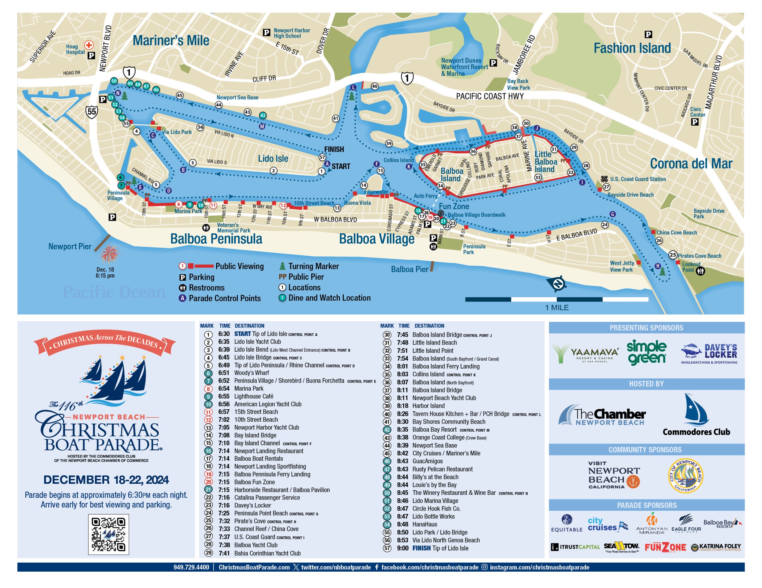 2024 Christmas Boat Parade Map